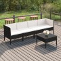 Set de muebles de jardín 5 pzas y cojines ratán sintético negro de vidaXL, Conjuntos de jardín - Ref: Foro24-3094336, Precio:...