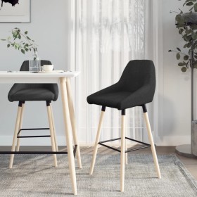 Kitchen bar stools 2 units black fabric by vidaXL, Kitchen stools - Ref: Foro24-338752, Price: 132,99 €, Discount: %