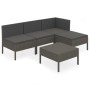 Set de muebles de jardín 5 pzas y cojines ratán sintético gris de vidaXL, Conjuntos de jardín - Ref: Foro24-3094366, Precio: ...