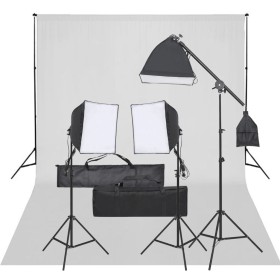 Fotostudio-Set mit Licht und Kulisse von vidaXL, Blitze und Studiobeleuchtung - Ref: Foro24-3094686, Preis: 210,43 €, Rabatt: %