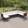 Set muebles de jardín 8 pzas y cojines ratán sintético marrón de vidaXL, Conjuntos de jardín - Ref: Foro24-3094419, Precio: 6...