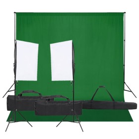 Kit de estudio fotográfico con set de luces y fondo de vidaXL, Flashes e iluminaciones de estudio - Ref: Foro24-3094736, Prec...