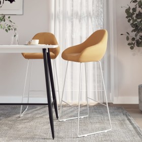 Kitchen bar stools 2 units brown velvet by vidaXL, Kitchen stools - Ref: Foro24-338721, Price: 125,99 €, Discount: %