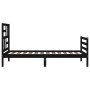 Bed frame with black solid wood headboard 90x200 cm by vidaXL, Beds and slatted bases - Ref: Foro24-3194885, Price: 115,05 €,...