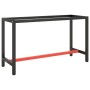 Estructura banco de trabajo metal negro y rojo mate 140x50x79cm de vidaXL, Patas para mesas - Ref: Foro24-151451, Precio: 80,...