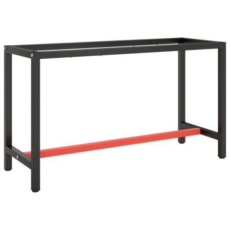 Metal black and matte red workbench structure 140x50x79cm by vidaXL, Table legs - Ref: Foro24-151451, Price: 80,49 €, Discoun...