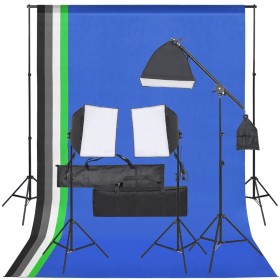 Fotostudio-Set mit Beleuchtungsset und Hintergrund von vidaXL, Blitze und Studiobeleuchtung - Ref: Foro24-3094698, Preis: 196...