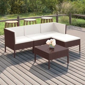 5-piece garden furniture set and brown synthetic rattan cushions by vidaXL, Garden sets - Ref: Foro24-3094375, Price: 291,61 ...