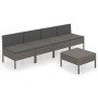 Set de muebles de jardín 5 pzas y cojines ratán sintético gris de vidaXL, Conjuntos de jardín - Ref: Foro24-3094326, Precio: ...