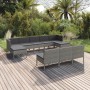 10-teiliges Gartenmöbel-Set und graue synthetische Rattankissen von vidaXL, Gartensets - Ref: Foro24-3094570, Preis: 631,99 €...