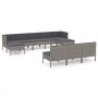 Set de muebles de jardín 10 pzas y cojines ratán sintético gris de vidaXL, Conjuntos de jardín - Ref: Foro24-3094570, Precio:...