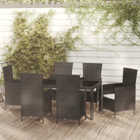 Garten-Essgruppe 7-teilig aus schwarzem synthetischem Rattan von vidaXL, Gartensets - Ref: Foro24-3094844, Preis: 439,99 €, R...