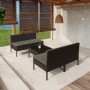 5-teiliges Gartenmöbel-Set und schwarze synthetische Rattankissen von vidaXL, Gartensets - Ref: Foro24-3094309, Preis: 324,29...