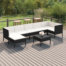 8-piece garden furniture set and black synthetic rattan cushions by vidaXL, Garden sets - Ref: Foro24-3094412, Price: 579,92 ...