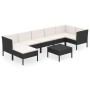 Set de muebles de jardín 8 pzas y cojines ratán sintético negro de vidaXL, Conjuntos de jardín - Ref: Foro24-3094412, Precio:...