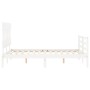 White solid wood bed frame with headboard 120x200 cm by vidaXL, Beds and slatted bases - Ref: Foro24-3195152, Price: 119,10 €...