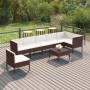 8-teiliges Gartenmöbel-Set und braune synthetische Rattankissen von vidaXL, Gartensets - Ref: Foro24-3094387, Preis: 658,01 €...