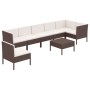 Set muebles de jardín 8 pzas y cojines ratán sintético marrón de vidaXL, Conjuntos de jardín - Ref: Foro24-3094387, Precio: 6...