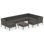 Set de muebles de jardín 10 pzas y cojines ratán sintético gris de vidaXL, Conjuntos de jardín - Ref: Foro24-3094438, Precio:...