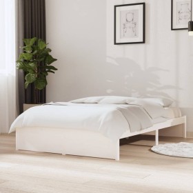 Solid white pine wood bed frame 120x200 cm by vidaXL, Beds and slatted bases - Ref: Foro24-833240, Price: 172,99 €, Discount: %