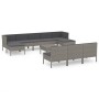 Set de muebles de jardín 11 pzas y cojines ratán sintético gris de vidaXL, Conjuntos de jardín - Ref: Foro24-3094574, Precio:...