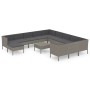 Set de muebles de jardín 13 pzas y cojines ratán sintético gris de vidaXL, Conjuntos de jardín - Ref: Foro24-3094530, Precio:...