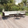 8-teiliges Gartenmöbel-Set und braune synthetische Rattankissen von vidaXL, Gartensets - Ref: Foro24-3094591, Preis: 609,71 €...