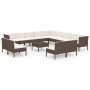 Garden furniture set 14 pieces and brown synthetic rattan cushions by vidaXL, Garden sets - Ref: Foro24-3094487, Price: 1,00 ...