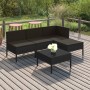 5-teiliges Gartenmöbel-Set und schwarze synthetische Rattankissen von vidaXL, Gartensets - Ref: Foro24-3094365, Preis: 385,93...