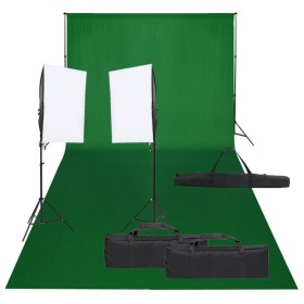 Photography studio kit with lighting set and backdrop by vidaXL, Flashes and studio lighting - Ref: Foro24-3094748, Price: 15...