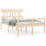 Bed for seniors with solid wood headboard 120x200cm by vidaXL, Beds and slatted bases - Ref: Foro24-3195411, Price: 151,92 €,...