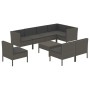 Set de muebles de jardín 9 pzas y cojines ratán sintético gris de vidaXL, Conjuntos de jardín - Ref: Foro24-3094402, Precio: ...