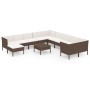 Set muebles de jardín 12 pzas y cojines ratán sintético marrón de vidaXL, Conjuntos de jardín - Ref: Foro24-3094519, Precio: ...