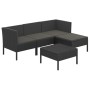 Set de muebles de jardín 5 pzas y cojines ratán sintético negro de vidaXL, Conjuntos de jardín - Ref: Foro24-3094377, Precio:...