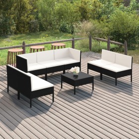 8-piece garden furniture set and black synthetic rattan cushions by vidaXL, Garden sets - Ref: Foro24-3094356, Price: 569,79 ...