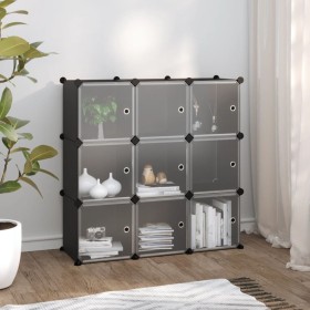 Cube shelving with 9 compartments and black PP doors by vidaXL, Shoe racks and shoe organizers - Ref: Foro24-340558, Price: 5...