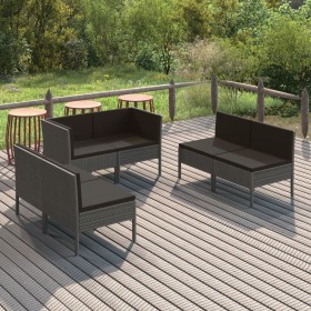 6-piece garden furniture set and gray synthetic rattan cushions by vidaXL, Garden sets - Ref: Foro24-3094354, Price: 487,24 €...