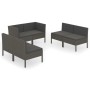 Set de muebles de jardín 6 pzas y cojines ratán sintético gris de vidaXL, Conjuntos de jardín - Ref: Foro24-3094354, Precio: ...