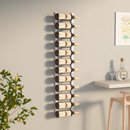 Wall wine rack for 12 white iron bottles by vidaXL, Wine racks - Ref: Foro24-340879, Price: 51,99 €, Discount: %