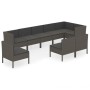 Set de muebles de jardín 9 pzas y cojines ratán sintético gris de vidaXL, Conjuntos de jardín - Ref: Foro24-3094406, Precio: ...