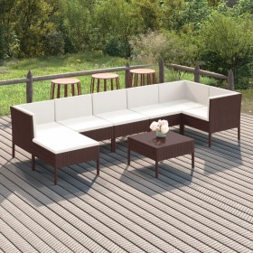 Gartenmöbelset 8-tlg. und Kissen braun synthetisches Rattan von vidaXL, Gartensets - Ref: Foro24-3094411, Preis: 519,11 €, Ra...