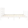 White solid wood bed frame with headboard 200x200 cm by vidaXL, Beds and slatted bases - Ref: Foro24-3194722, Price: 152,27 €...