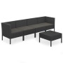 Set de muebles de jardín 5 pzas y cojines ratán sintético negro de vidaXL, Conjuntos de jardín - Ref: Foro24-3094337, Precio:...