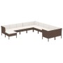 Set muebles de jardín 11 pzas y cojines ratán sintético marrón de vidaXL, Conjuntos de jardín - Ref: Foro24-3094515, Precio: ...