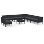 Gartenmöbel-Set 12-teilig und schwarze synthetische Rattankissen von vidaXL, Gartensets - Ref: Foro24-3094477, Preis: 837,86 ...