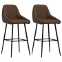 Kitchen bar stools 2 pcs dark brown synthetic leather by vidaXL, Kitchen stools - Ref: Foro24-338740, Price: 145,42 €, Discou...