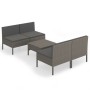 Set de muebles de jardín 5 pzas y cojines ratán sintético gris de vidaXL, Conjuntos de jardín - Ref: Foro24-3094310, Precio: ...