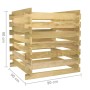 Impregnated pine wood slat composter 90x90x90 cm by vidaXL, Composters - Ref: Foro24-318377, Price: 58,19 €, Discount: %