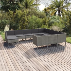 11-teiliges Gartenmöbel-Set und graue synthetische Rattankissen von vidaXL, Gartensets - Ref: Foro24-3094510, Preis: 779,99 €...