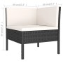 Set de muebles de jardín 9 pzas y cojines ratán sintético negro de vidaXL, Conjuntos de jardín - Ref: Foro24-3094460, Precio:...